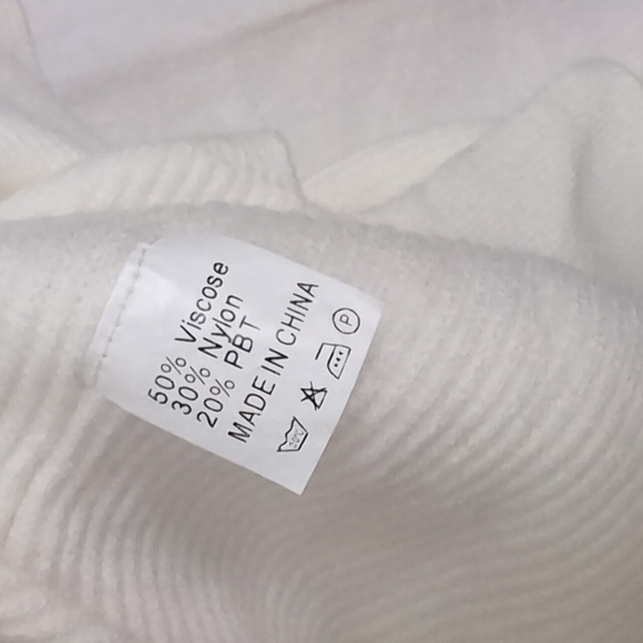 Anrabess Cream Ribbed Crewneck Sweater Size Medium - Picture 3 of 5